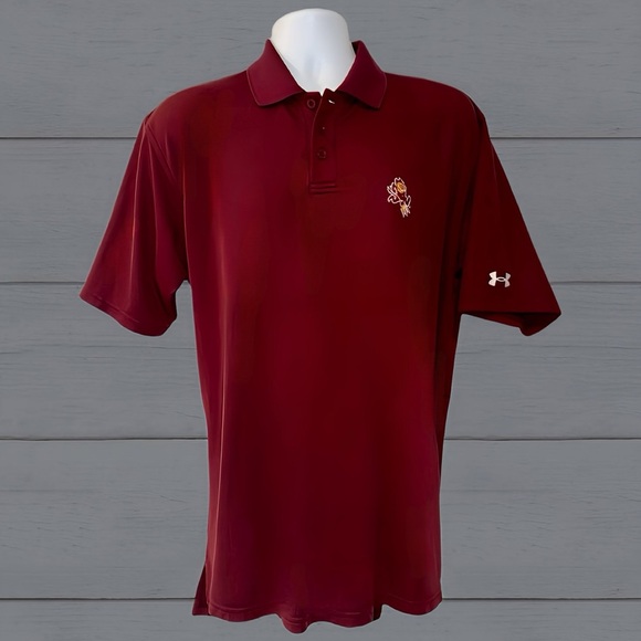 Under Armour Arizona State Sun Devils Polo Shirt Men’s Size - Medium Maroon - Picture 3 of 12